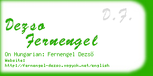 dezso fernengel business card